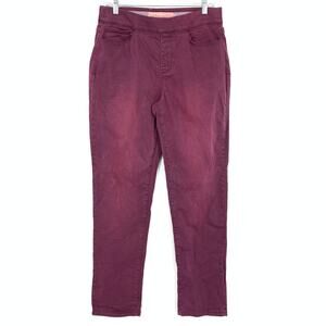 Soft Surroundings Jegging Jean Womens Sz M Pull On Elastic Waist Purple Dye Wash